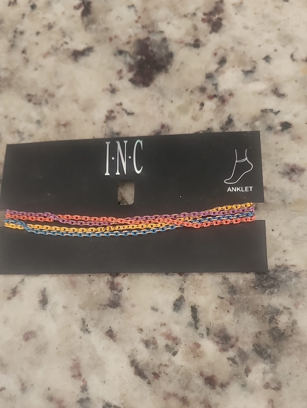 INC International Concepts Multicolor Anklet Set - Pink, Orange, Yellow, Blue